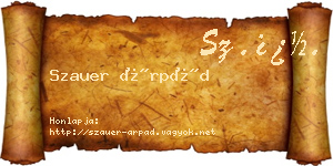 Szauer Árpád névjegykártya